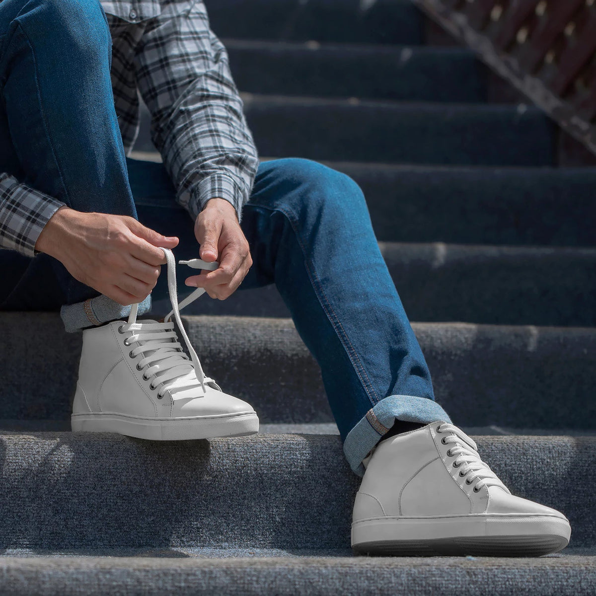 Orlaven Marty High Top White Leren sneakers voor Heren footwear image 10