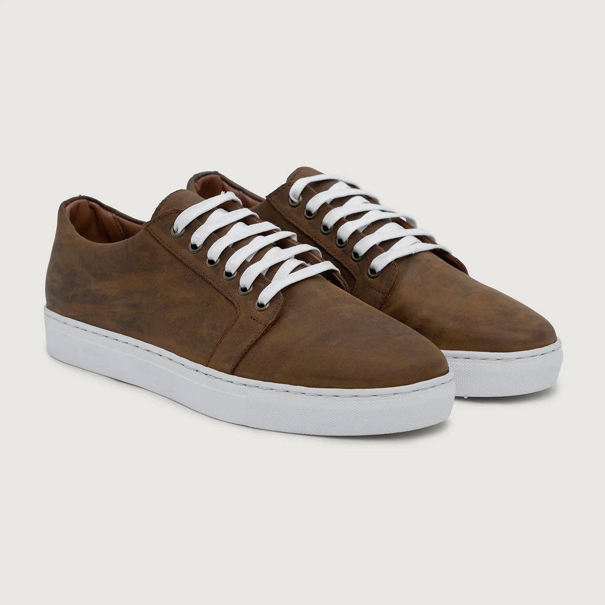Murphy Low Top Burnt Copper Pullup Leren sneakers voor Heren For Men in Burnt Copper Full-Grain Leather - Zijaanzicht | Online kopen