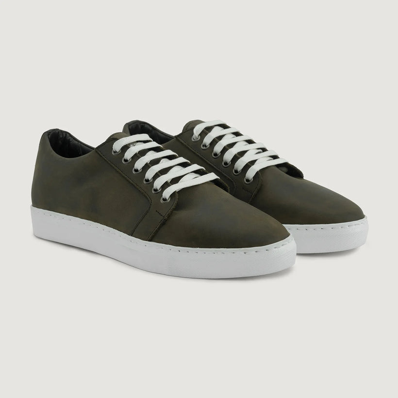 Murphy Low Top Olive Pullup Leren sneakers voor Heren