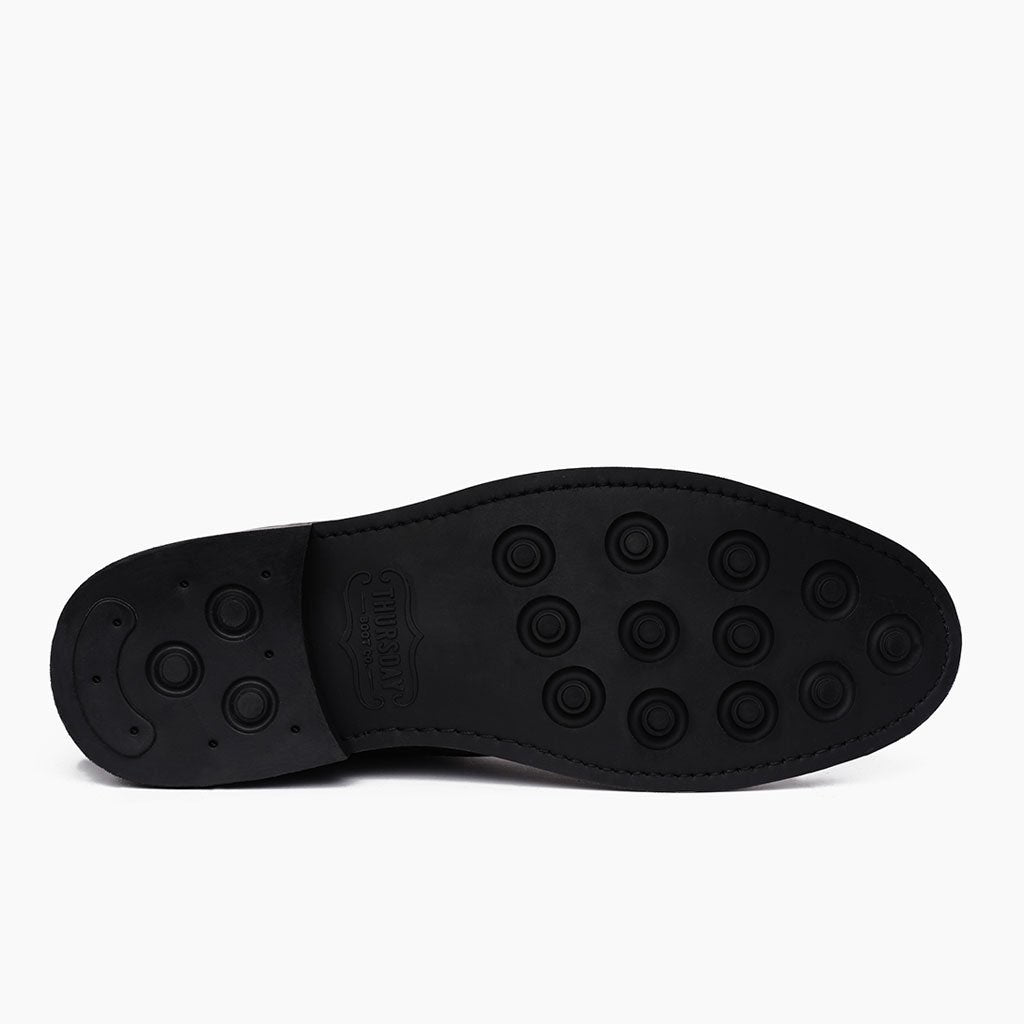 High-Traction Rubber Outsole & Lug Tread Pattern on Captain Zwart Matte Leren laarzen voor Heren