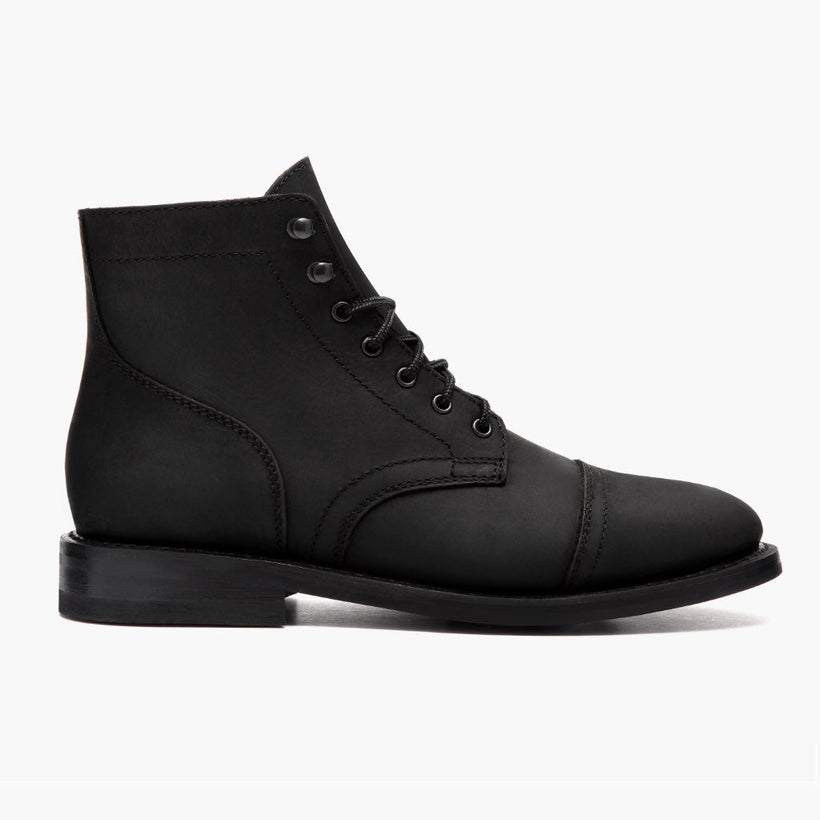 Captain Zwart Matte Leather Boots voor Heren