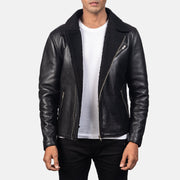 
Alberto Shearling Zwart Leren Jas voor Heren in Black Sheepskin Leather - Vooraanzicht & getailleerd silhouet | Online kopen