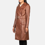 
Black Cowhide leather Coat - Achteraanzicht met getailleerde schouders & strakke zoom
