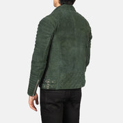 Armand Groen Leren Bikerjack voor Heren – alternate product view 5