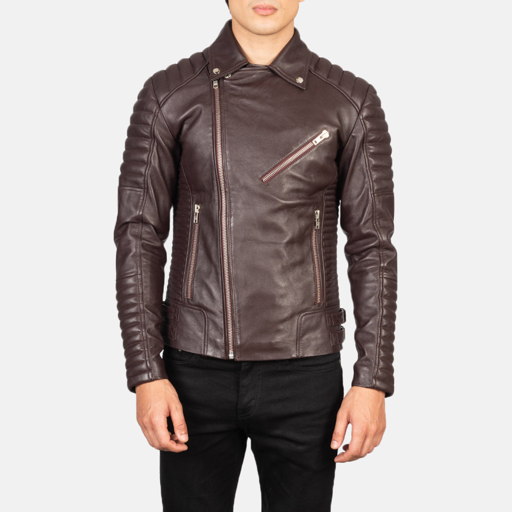 Armand Groen Leren Bikerjack voor Heren – alternate product view 4