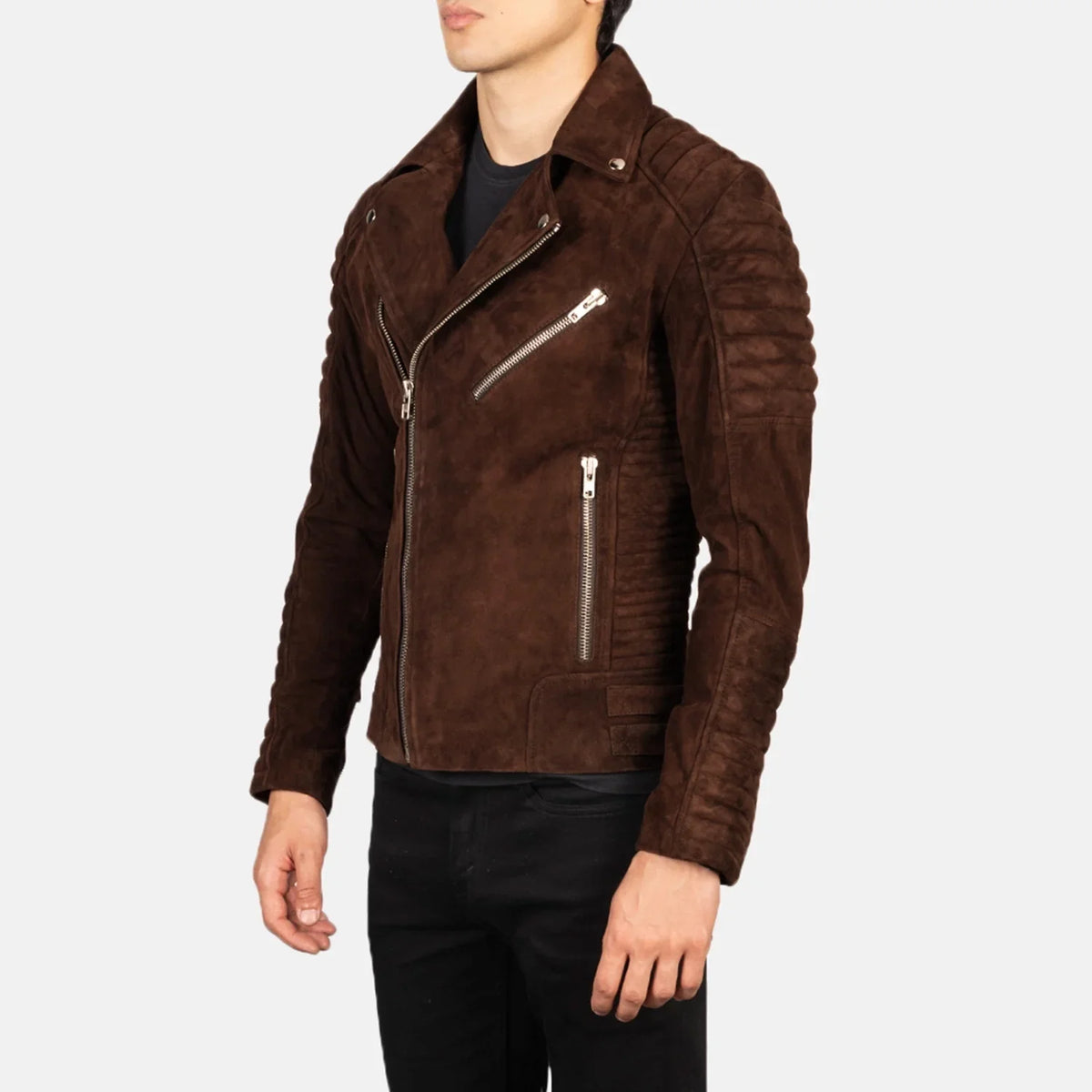 Armand Groen Leren Bikerjack voor Heren – alternate product view 2