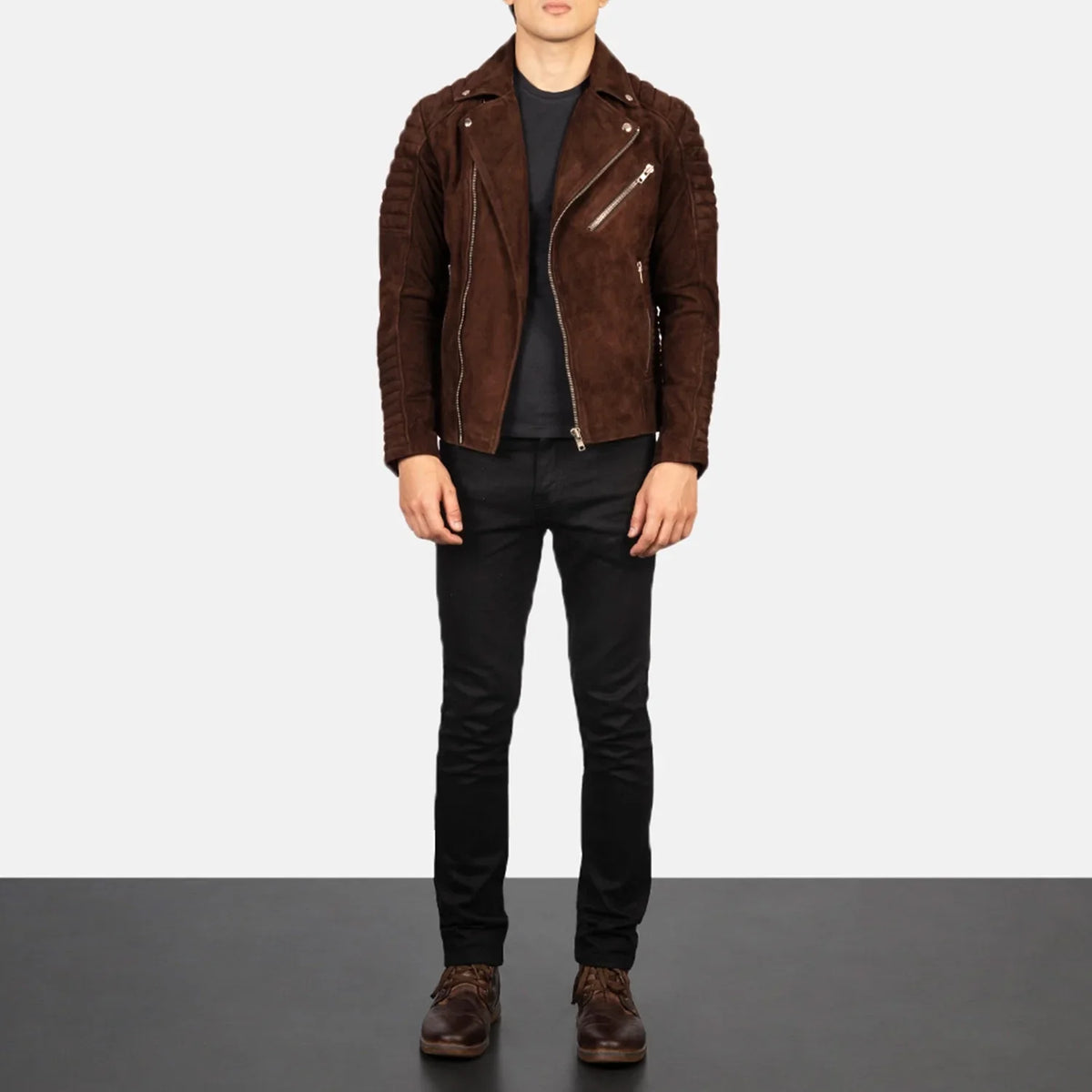 Armand Groen Leren Bikerjack voor Heren – alternate product view 3