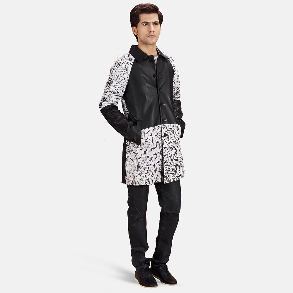 
Artistry Zwart Dye Leren Jas voor Heren - Zijaanzicht met ergonomische mouwsnede
