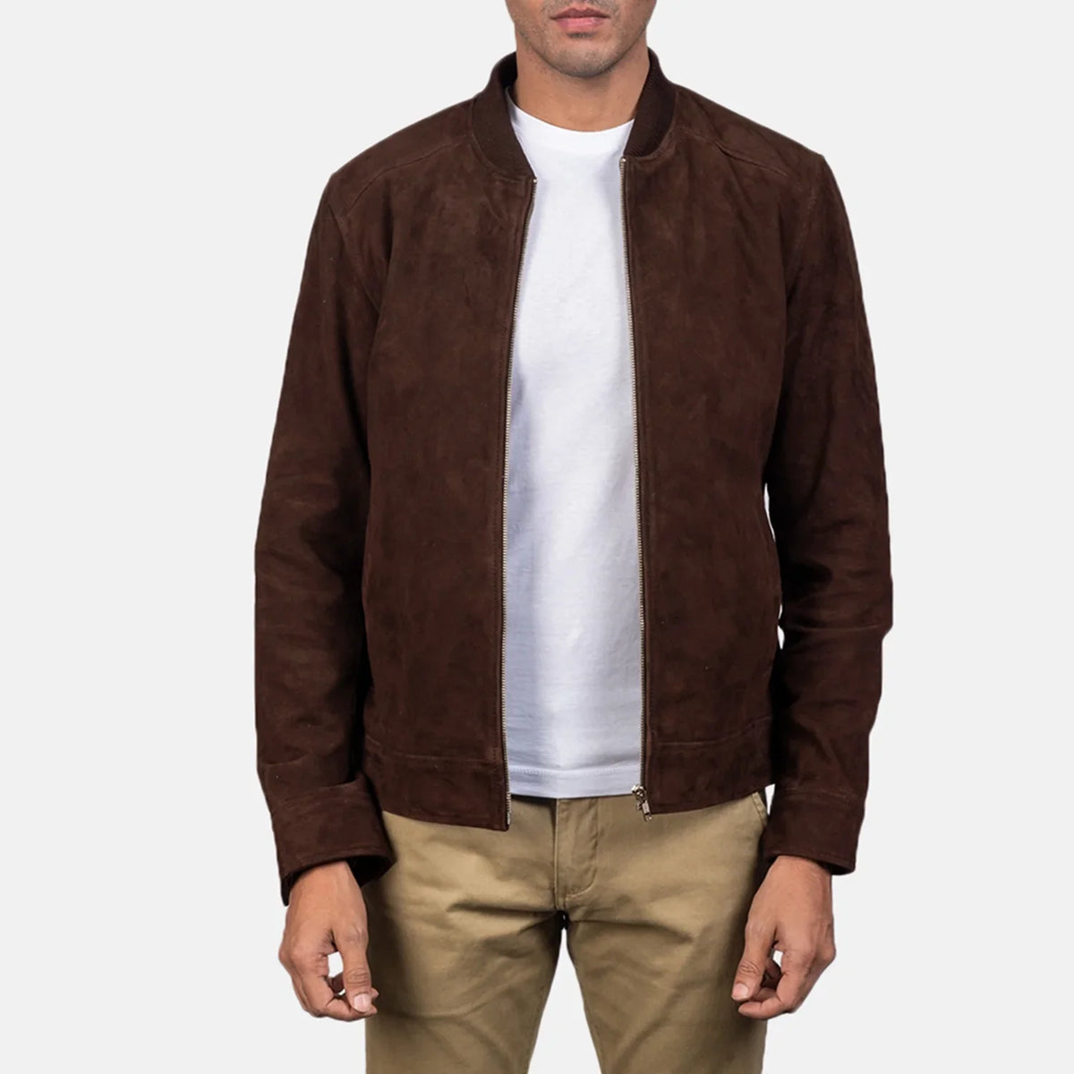Blain Bruin Leren Bomberjack voor Heren – alternate product view 1