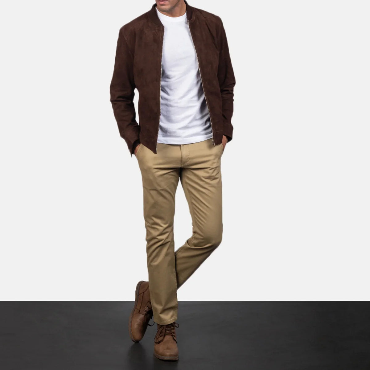 Blain Bruin Leren Bomberjack voor Heren – alternate product view 3