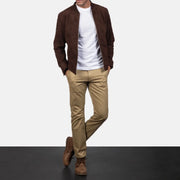 Blain Bruin Leren Bomberjack voor Heren – alternate product view 3