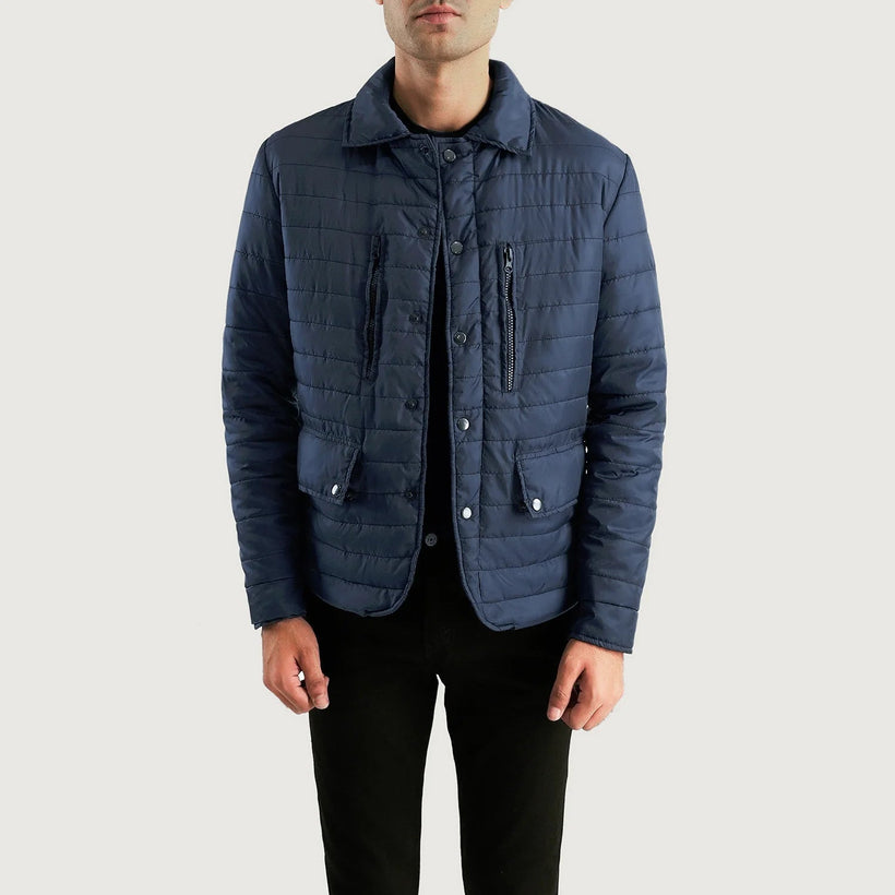 Bo Quilt Windbreaker Leren Jas voor Heren