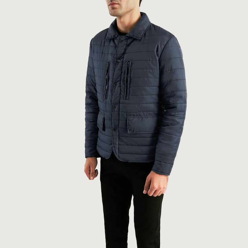 Bo Quilt Windbreaker Leren Jas voor Heren