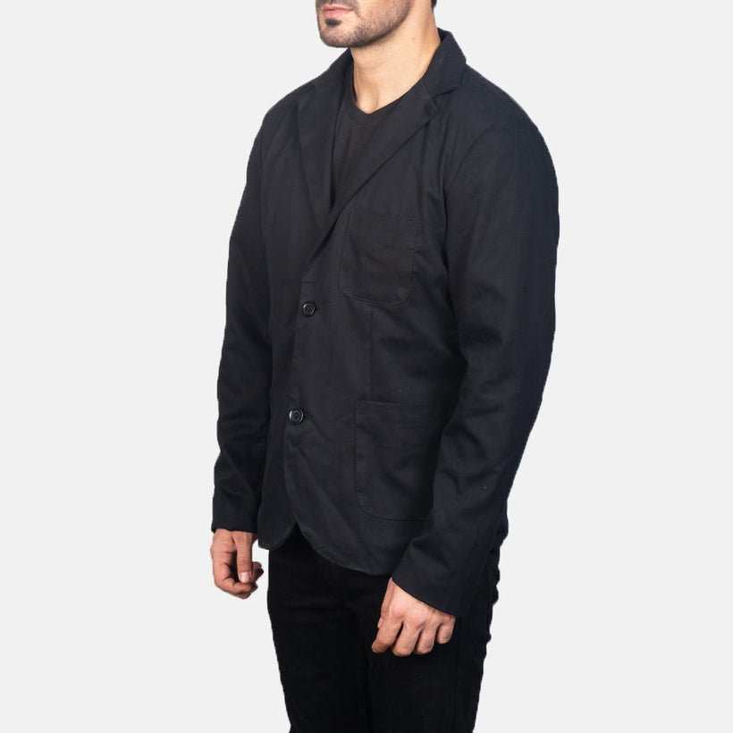 Borges Zwart Leren Blazer voor Heren