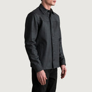 
Tumbled Black Sheepskin leather Jacket - Achteraanzicht met getailleerde schouders & strakke zoom