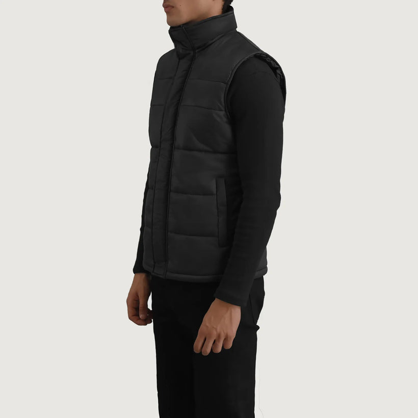 Bryan Zwart Gewatteerde bodywarmer voor Heren