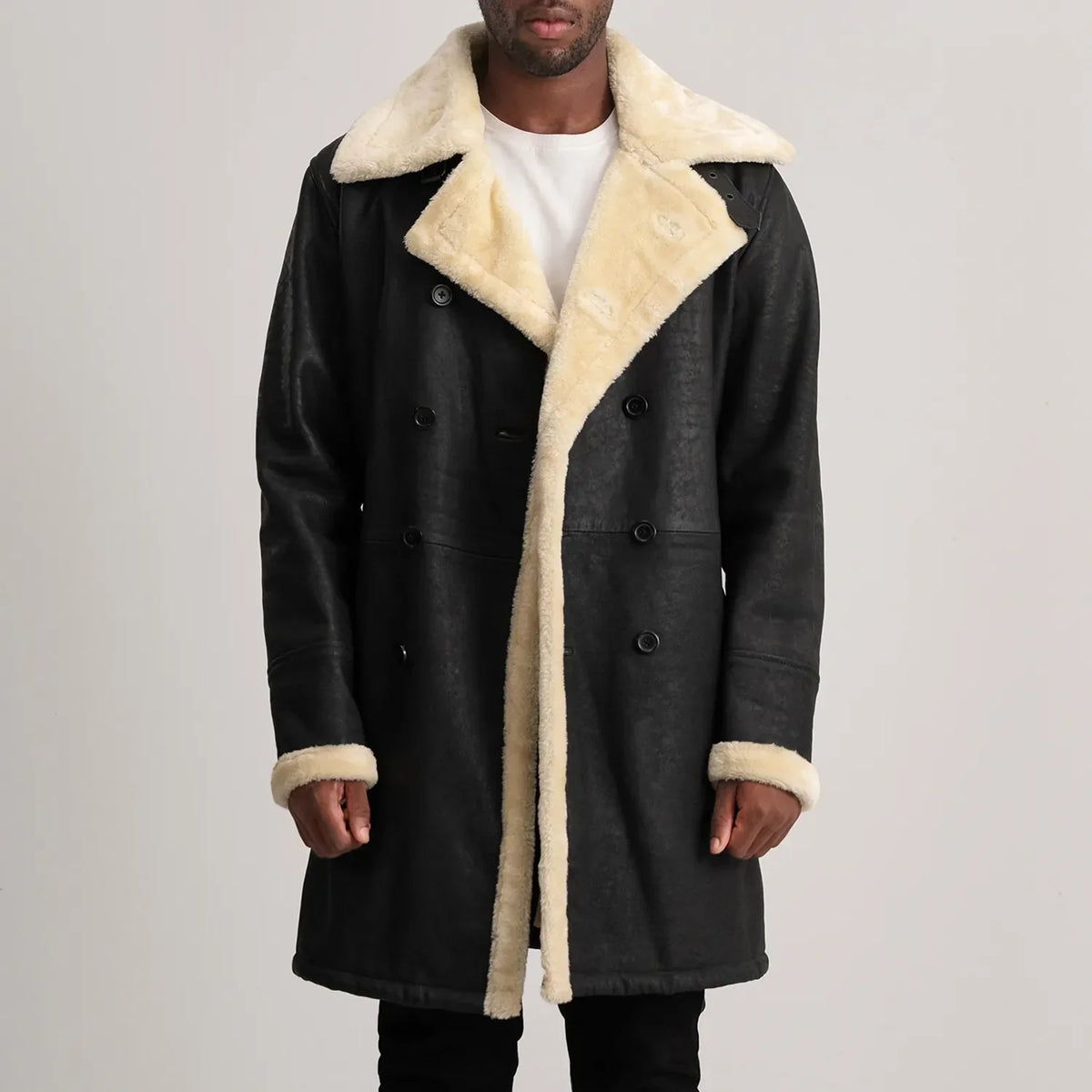 
Charles Leren Jas Bruin Shearling Leren Jas voor Heren – alternate product view 1
