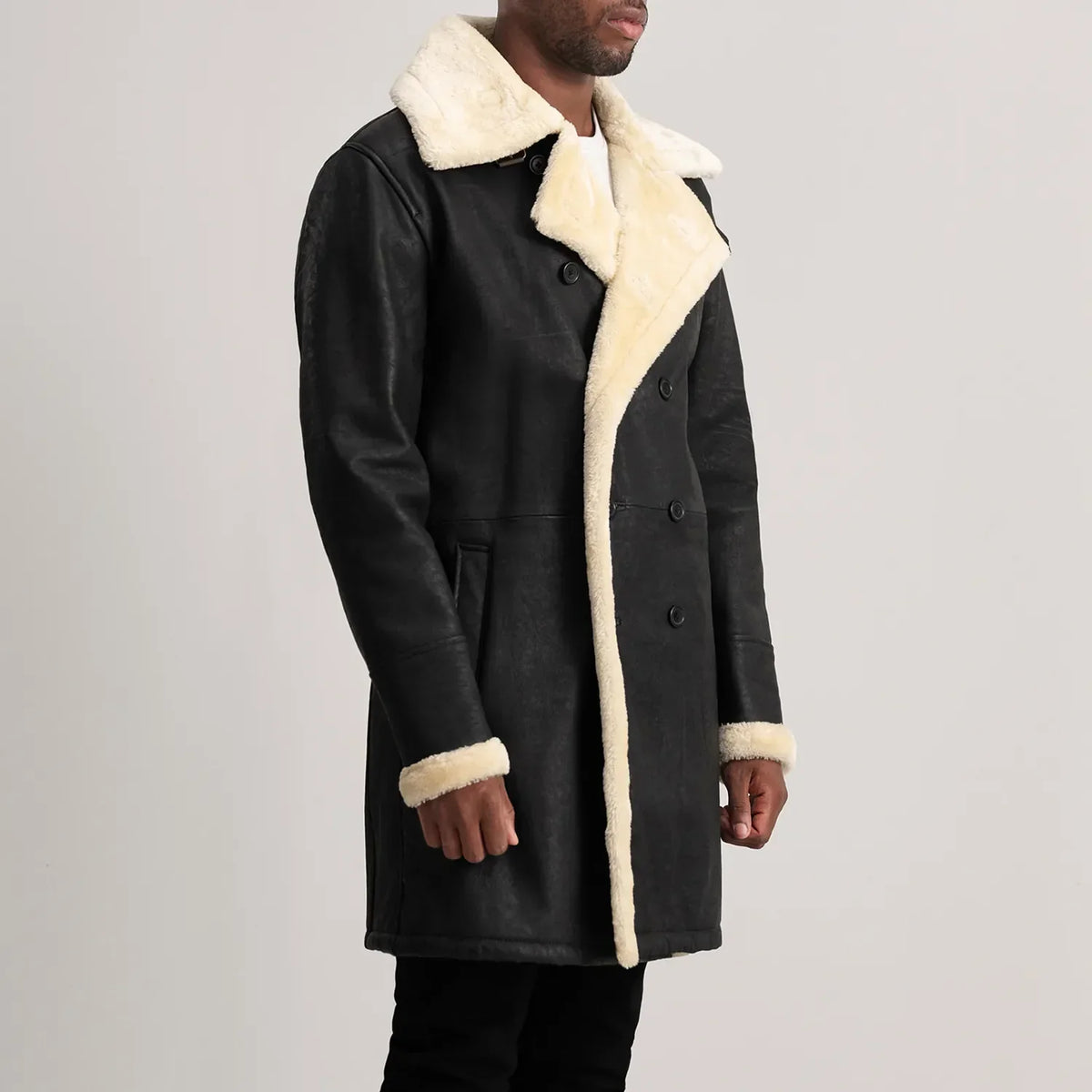 
Charles Leren Jas Bruin Shearling Leren Jas voor Heren – alternate product view 2