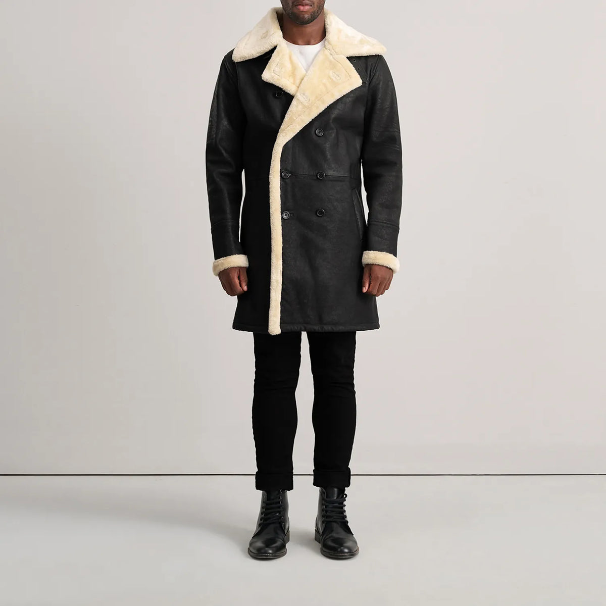 
Charles Leren Jas Bruin Shearling Leren Jas voor Heren – alternate product view 3