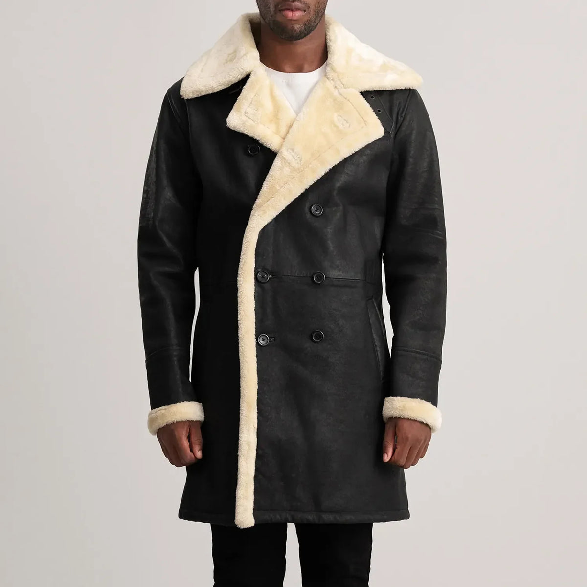 
Charles Leren Jas Bruin Shearling Leren Jas voor Heren – alternate product view 4