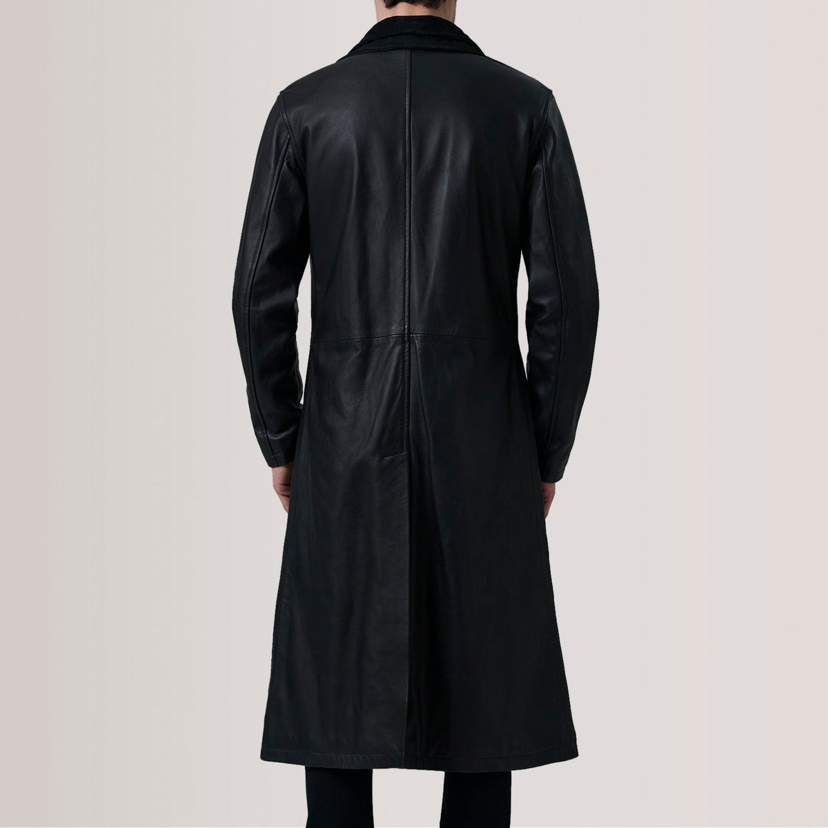 
Detailopname of Notch & Button Hardware on Charlton Zwart Leather Single Breasted Leren Jas voor Heren For Men