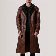 
Charlton Waxed Bruin Leather Single Breasted Leren Jas voor Heren For Men in Distressed Brown Sheepskin Burnished - Vooraanzicht & getailleerd silhouet | Online kopen
