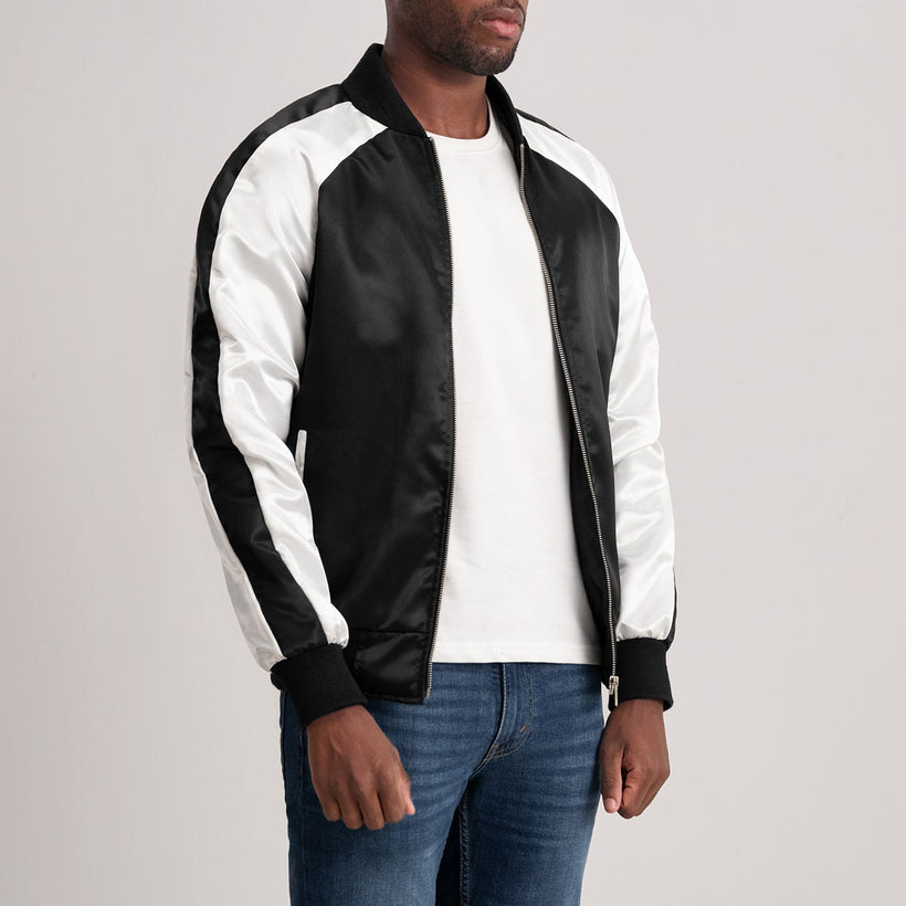 Clarke Zwart Varsity Leren Jas voor Heren
