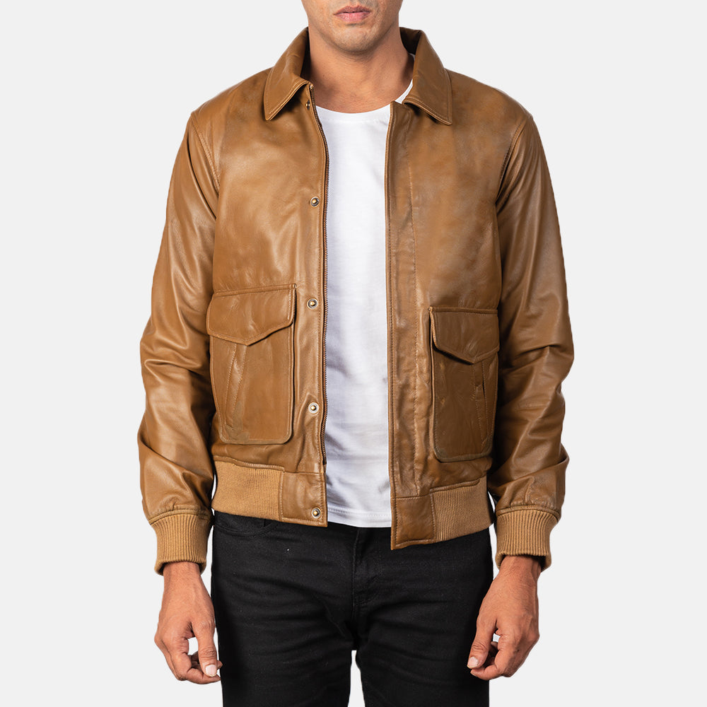 Coffmen Leren Bomberjack voor Heren – alternate product view 1