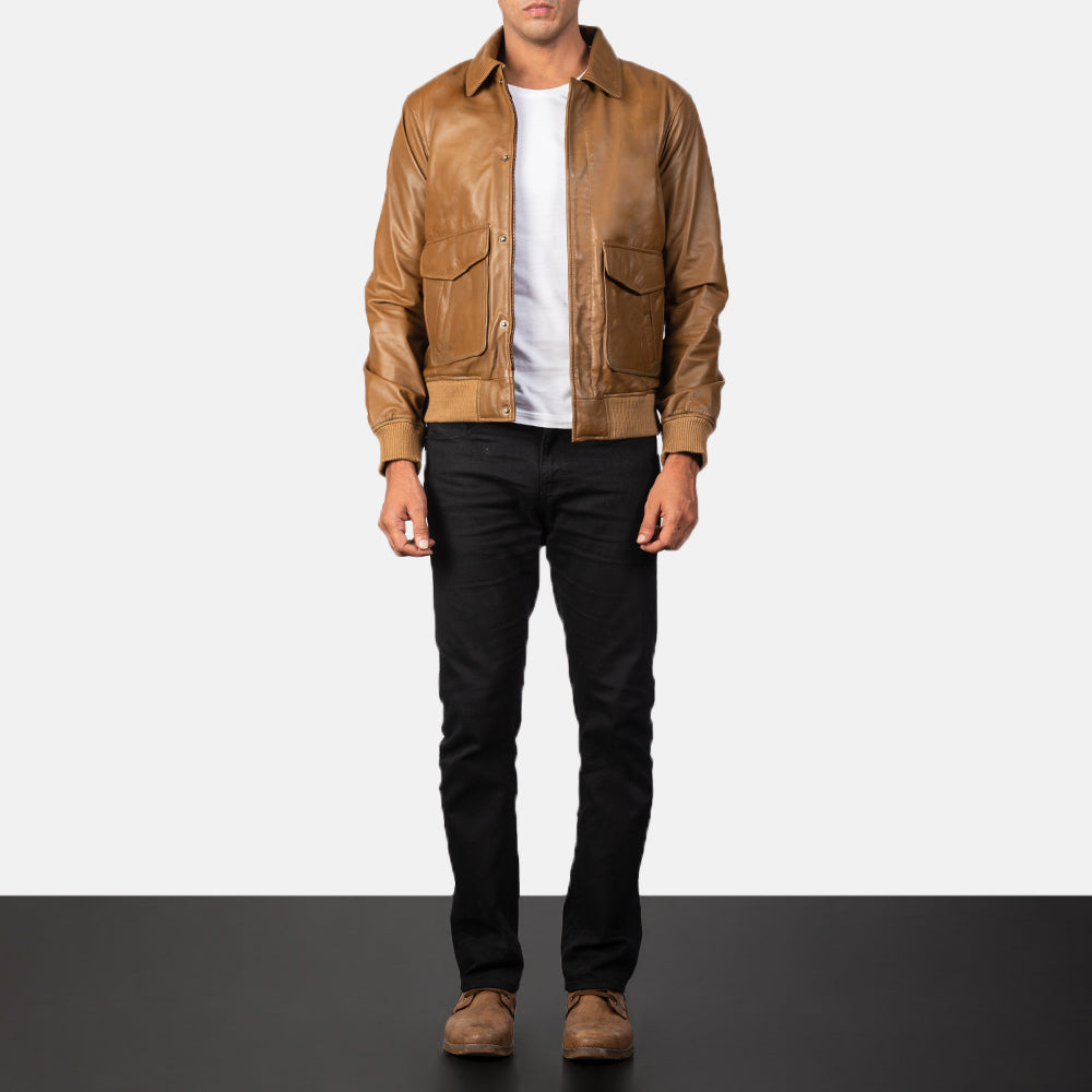 Coffmen Leren Bomberjack voor Heren – alternate product view 4