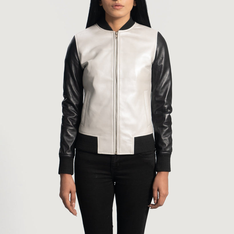 Cole Silver Leren Bomberjack voor Dames