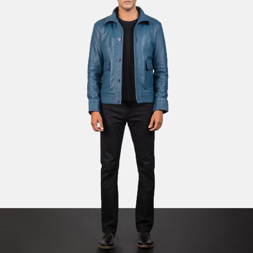 Columbus Leren Bomberjack voor Heren – alternate product view 3