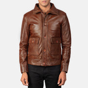 Columbus Leren Bomberjack voor Heren – alternate product view 1