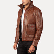 Columbus Leren Bomberjack voor Heren – alternate product view 2