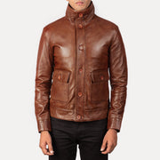 Columbus Leren Bomberjack voor Heren – alternate product view 3