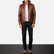 Columbus Leren Bomberjack voor Heren – alternate product view 4