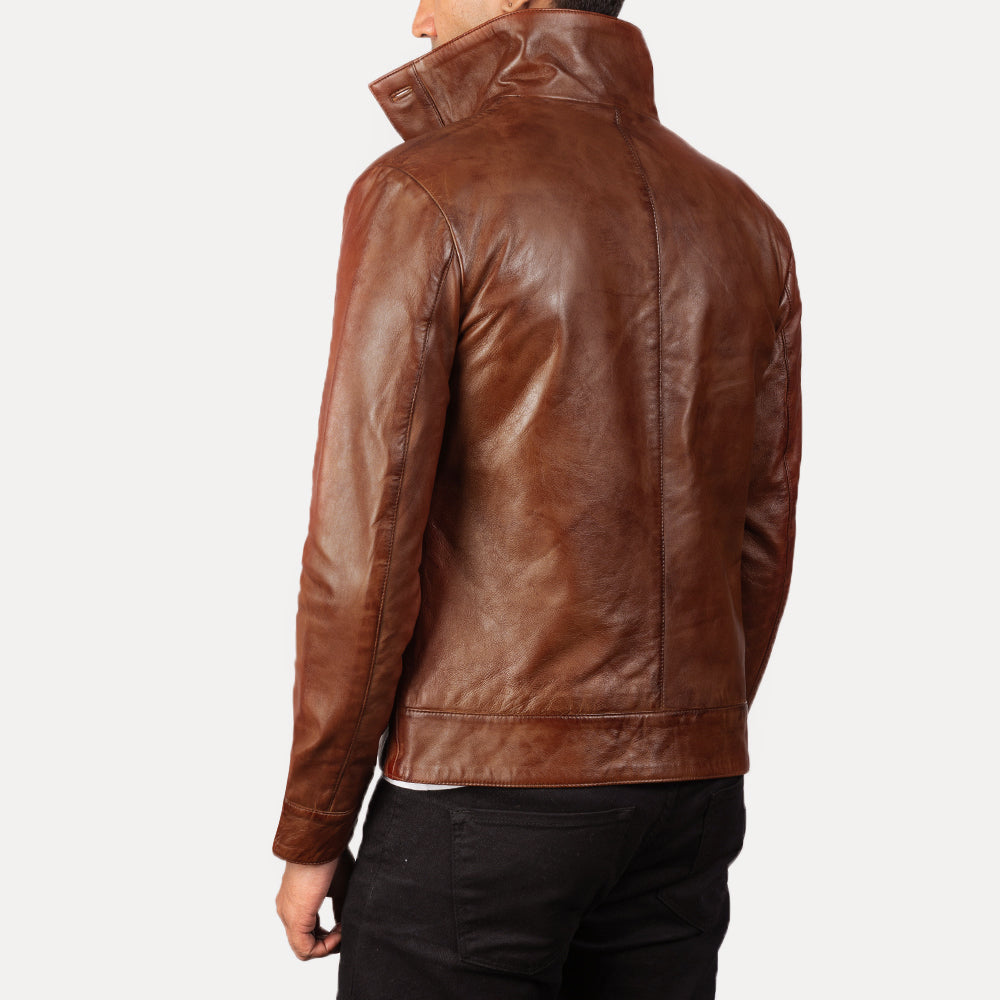 Columbus Leren Bomberjack voor Heren – alternate product view 5