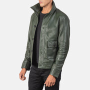 Columbus Leren Bomberjack voor Heren – alternate product view 2