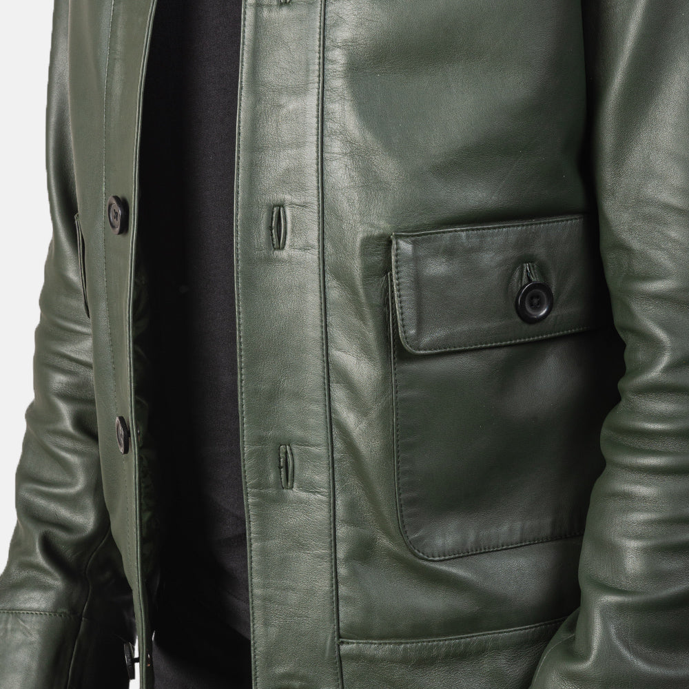 Columbus Leren Bomberjack voor Heren – alternate product view 6