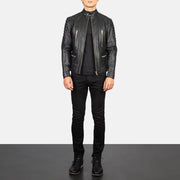 
Damian Grey Suede Biker Jacket - Zijaanzicht met ergonomische mouwsnede