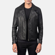 
Danny Quilted Brown Leather Biker Jacket in Distressed Brown Goatskin Leather - Vooraanzicht & getailleerd silhouet | Online kopen