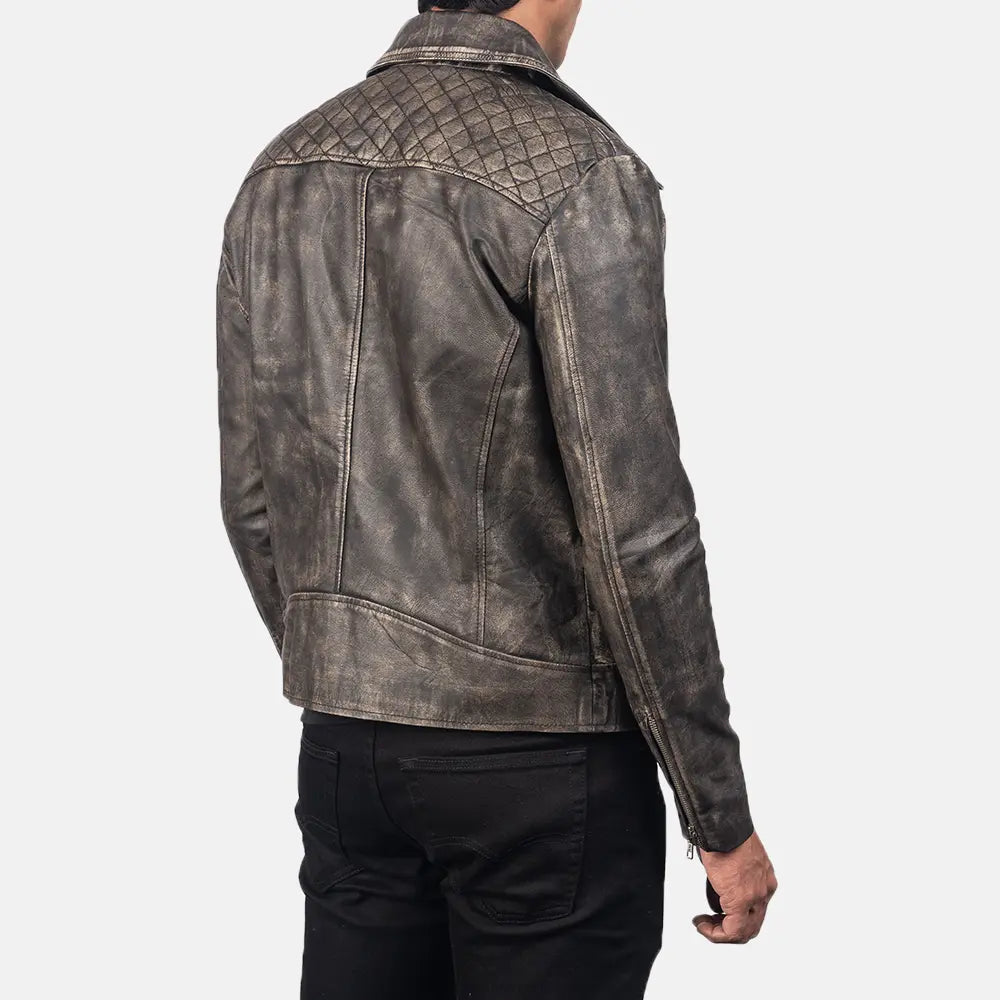 
Danny Gewatteerd Leren Bikerjack voor Heren – alternate product view 6