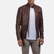 Dean Zwart Leren Bikerjack voor Heren – alternate product view 1