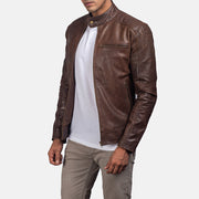 Dean Zwart Leren Bikerjack voor Heren – alternate product view 2