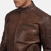 Dean Zwart Leren Bikerjack voor Heren – alternate product view 6