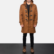 
Drake Khaki Wool Duffle Coat in Khaki Synthetic Wool - Vooraanzicht & getailleerd silhouet | Online kopen