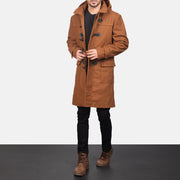 
Drake Khaki Wool Duffle Coat - Zijaanzicht met ergonomische mouwsnede