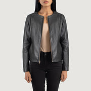 Elixir Collarless Leren Jas voor Dames – alternate product view 1