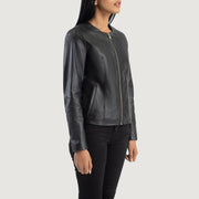 Elixir Collarless Leren Jas voor Dames – alternate product view 2