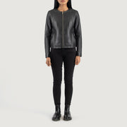Elixir Collarless Leren Jas voor Dames – alternate product view 3