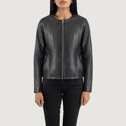 Elixir Collarless Leren Jas voor Dames – alternate product view 4